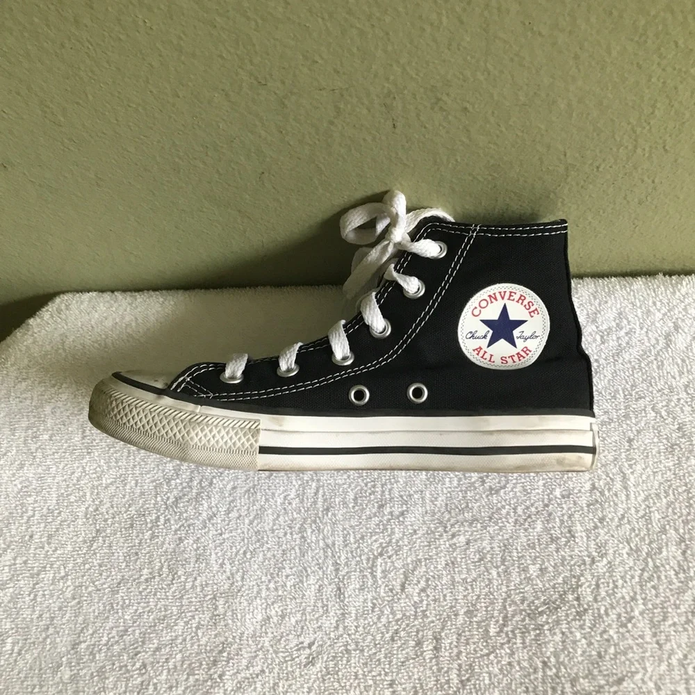 Converse Black High-Top Kids Sneakers with White Accents